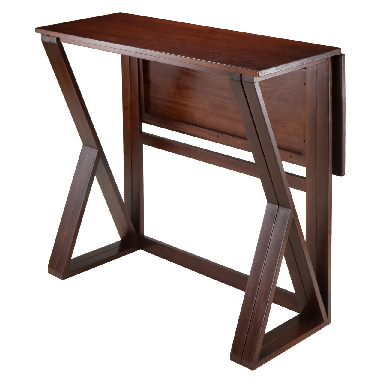 Contemporary Home Living 39.25" Walnut Brown Contemporary Drop Leaf High Table